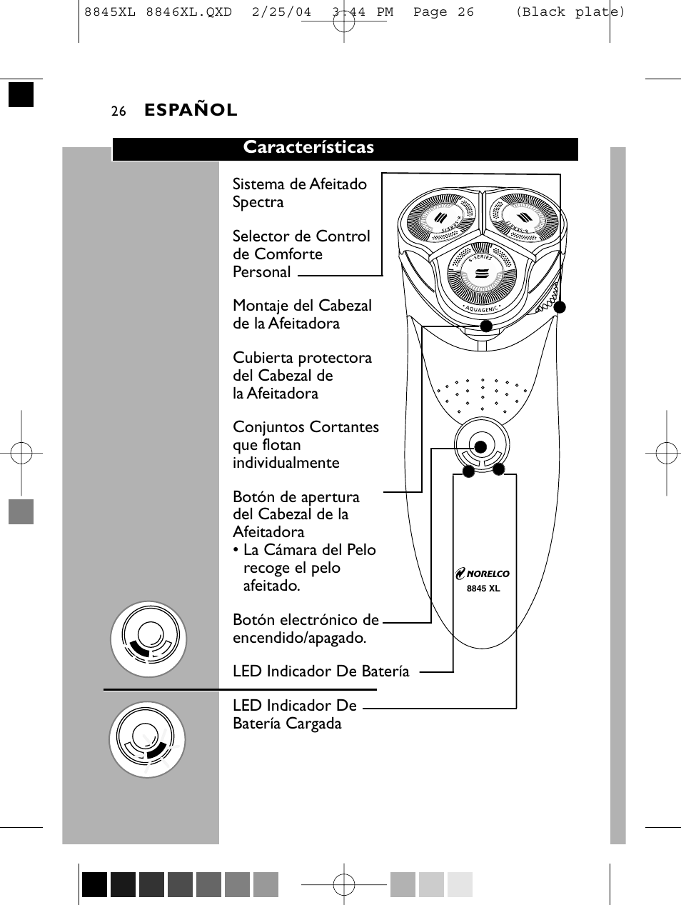 Características | Philips 8846XL User Manual | Page 26 / 40