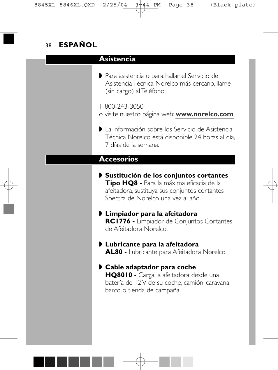 Philips 8846XL User Manual | Page 38 / 40
