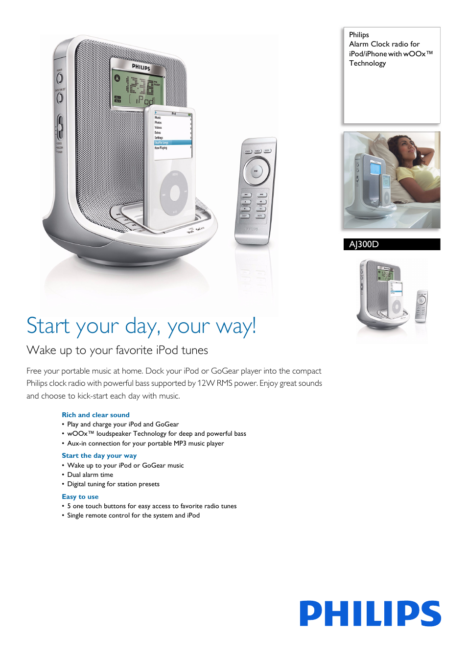 Philips AJ300D/12 User Manual | 3 pages