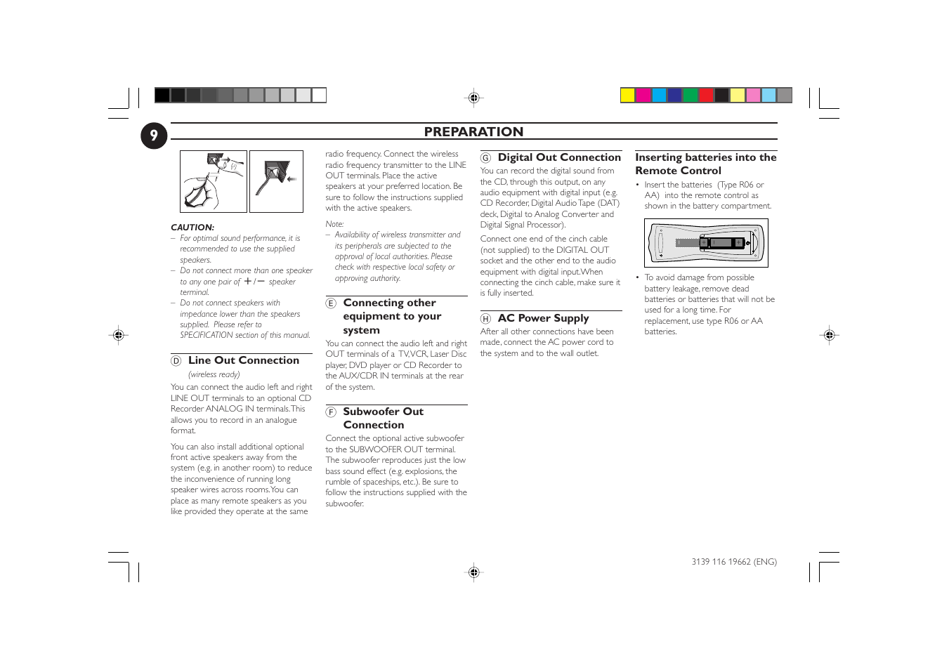 Preparation | Philips FW-C80 User Manual | Page 9 / 30