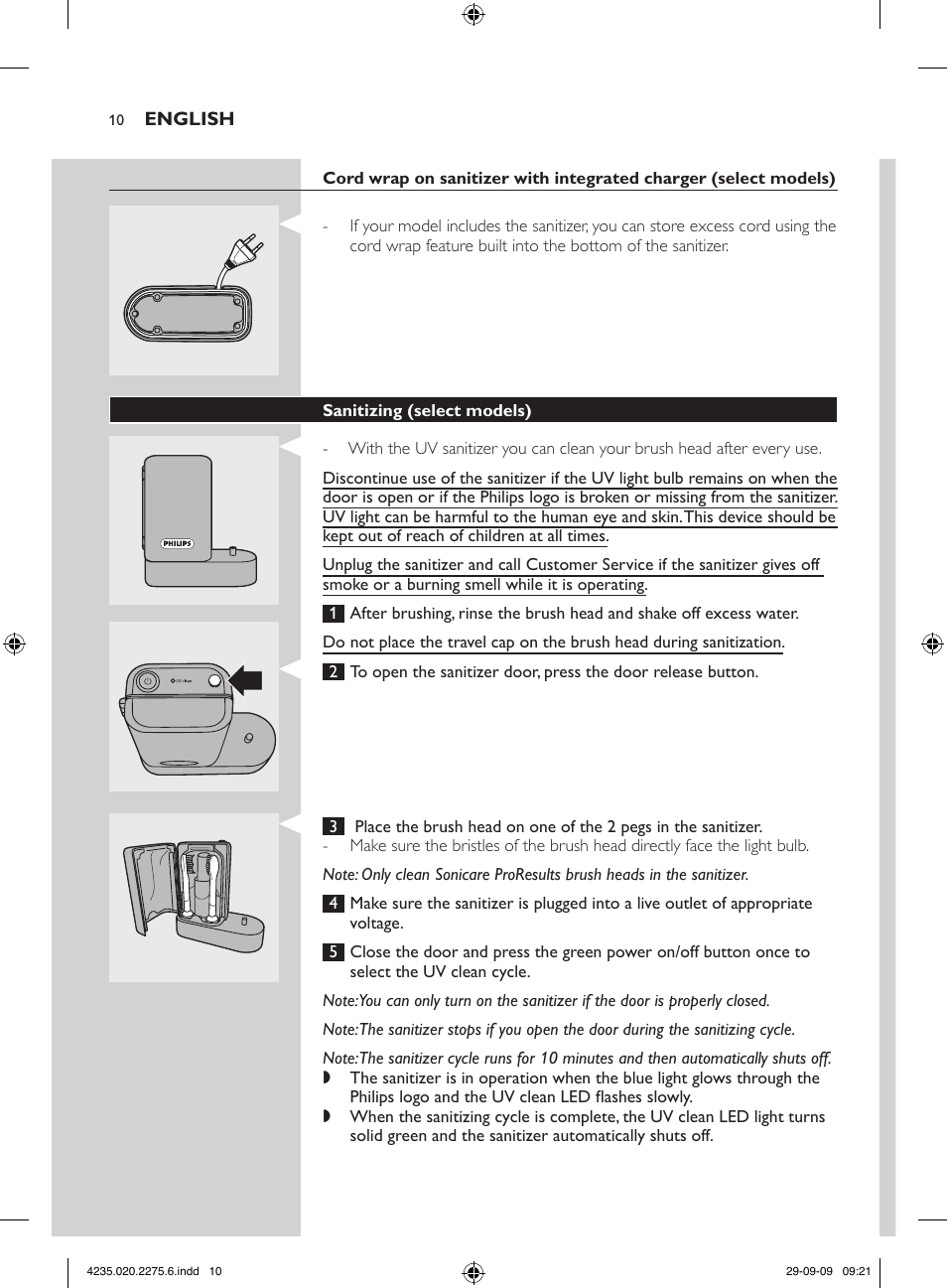 Philips FlexCare HX6910 User Manual | Page 10 / 16