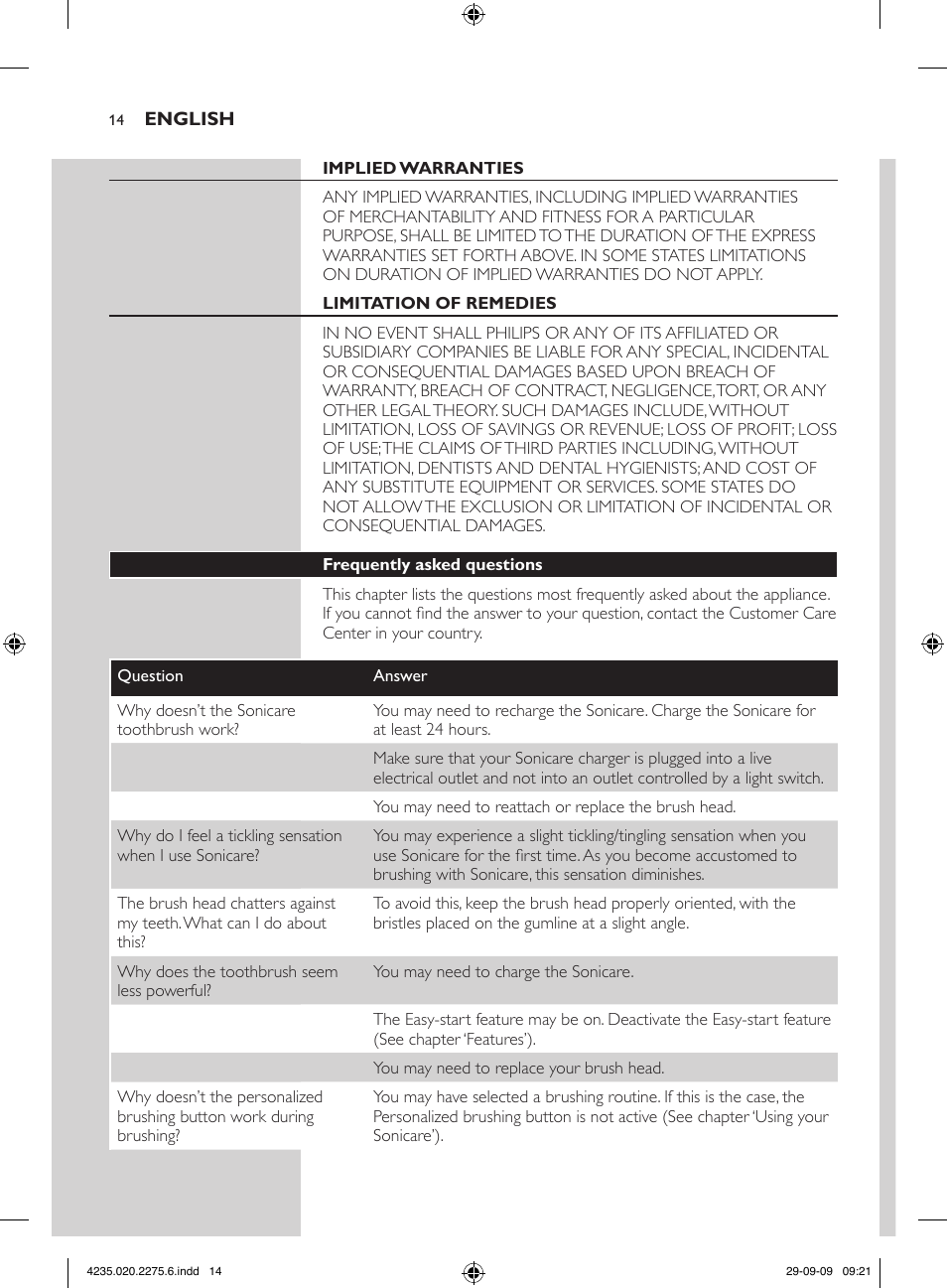 Philips FlexCare HX6910 User Manual | Page 14 / 16