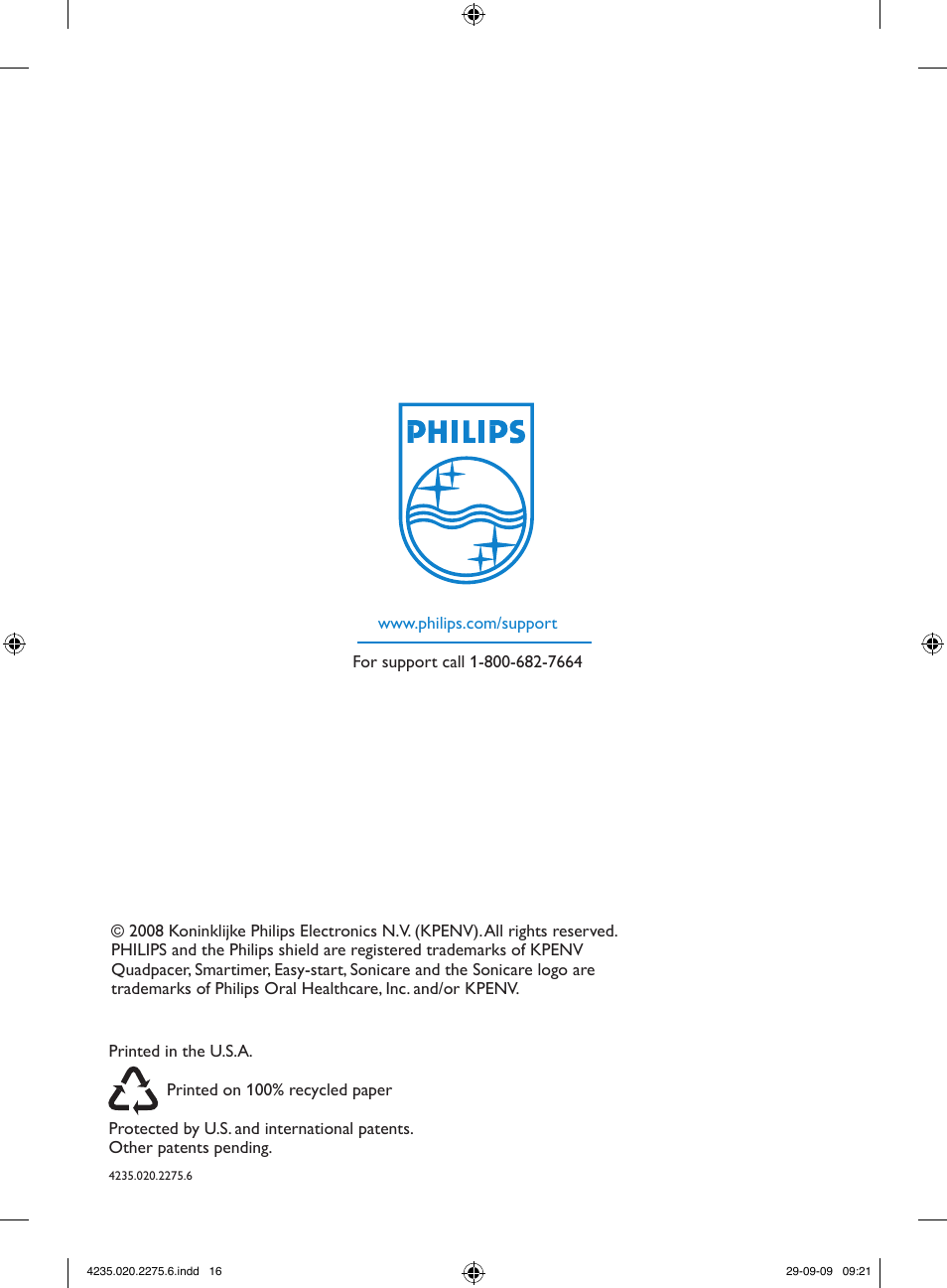 Philips FlexCare HX6910 User Manual | Page 16 / 16