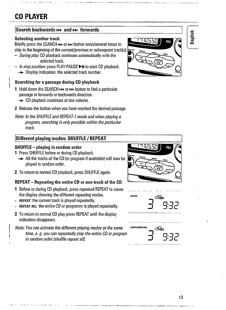 Cd player, O-j j | Philips AZ 2908 User Manual | Page 13 / 21