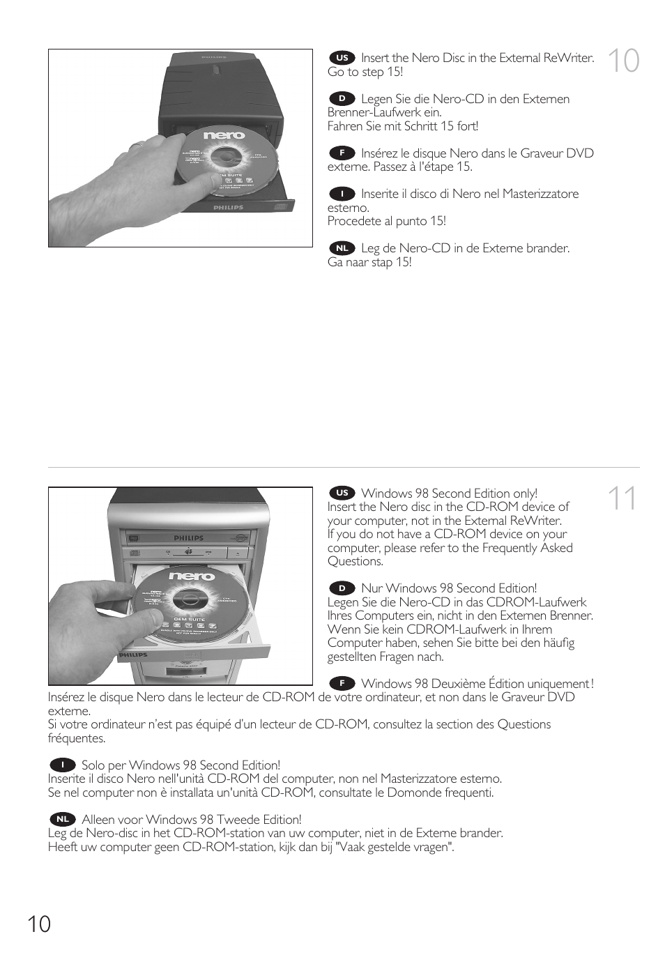 Philips External Drive SPD3600CC DVD 20x ReWriter User Manual | Page 10 / 112