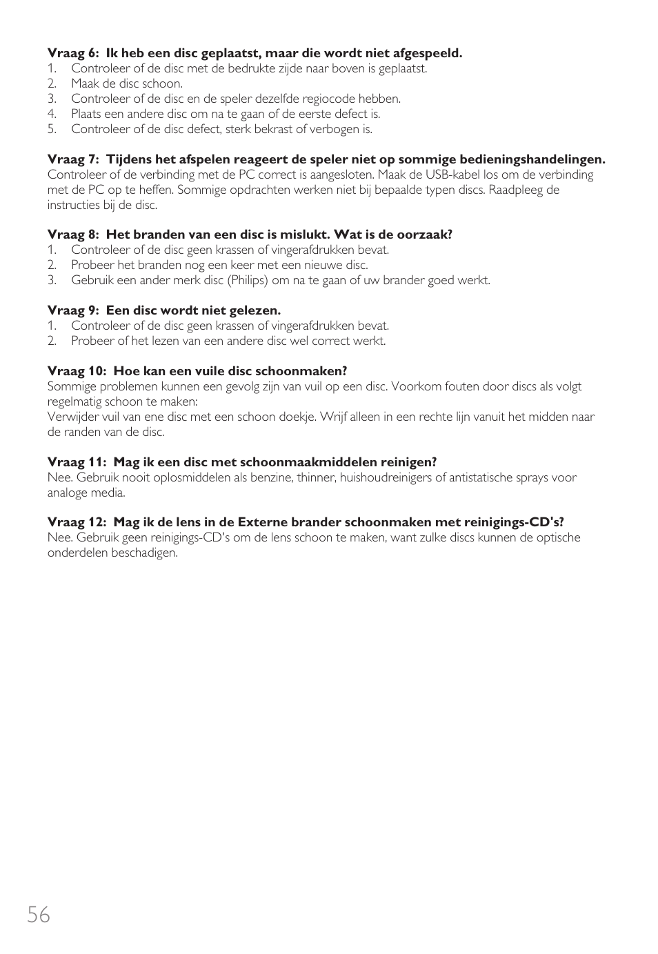 Philips External Drive SPD3600CC DVD 20x ReWriter User Manual | Page 56 / 112