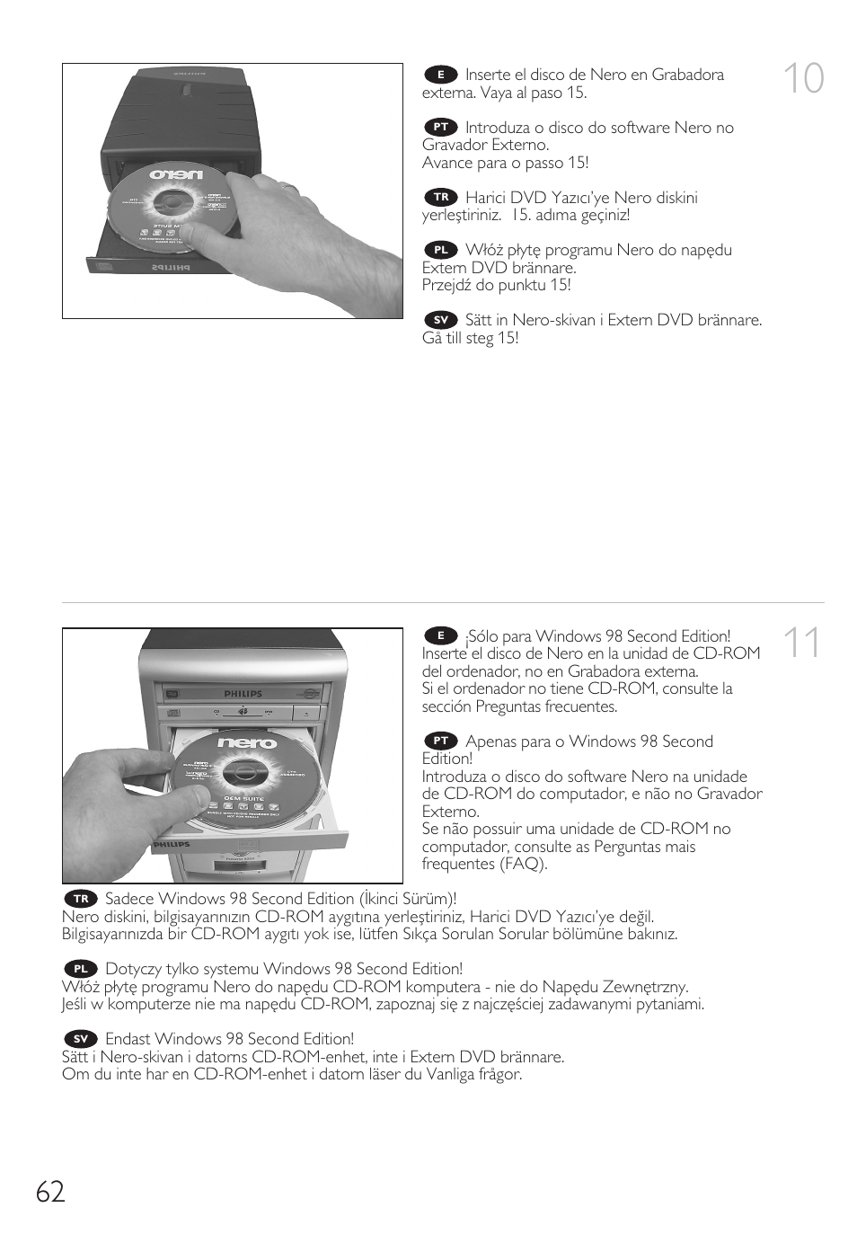 Philips External Drive SPD3600CC DVD 20x ReWriter User Manual | Page 62 / 112