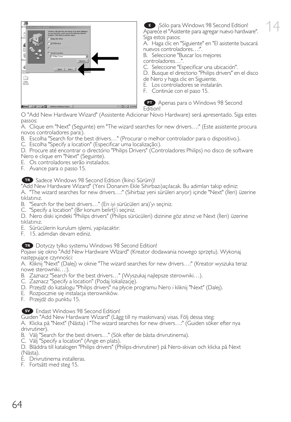 Philips External Drive SPD3600CC DVD 20x ReWriter User Manual | Page 64 / 112