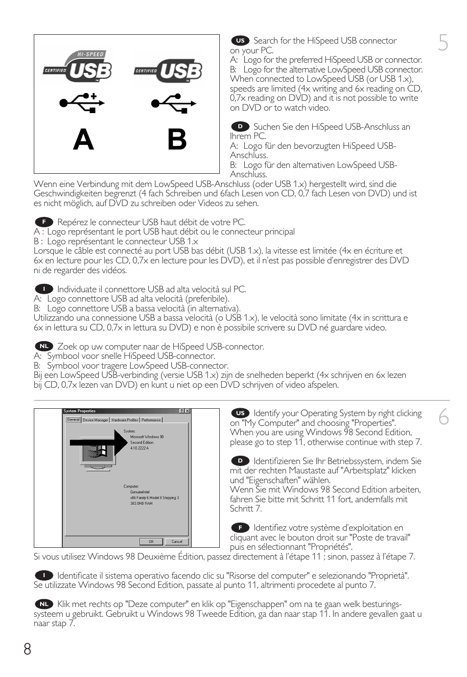 Philips External Drive SPD3600CC DVD 20x ReWriter User Manual | Page 8 / 112