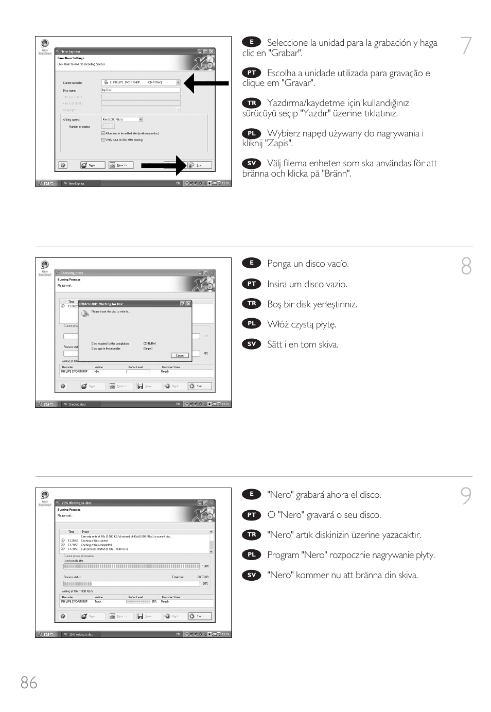 Philips External Drive SPD3600CC DVD 20x ReWriter User Manual | Page 86 / 112