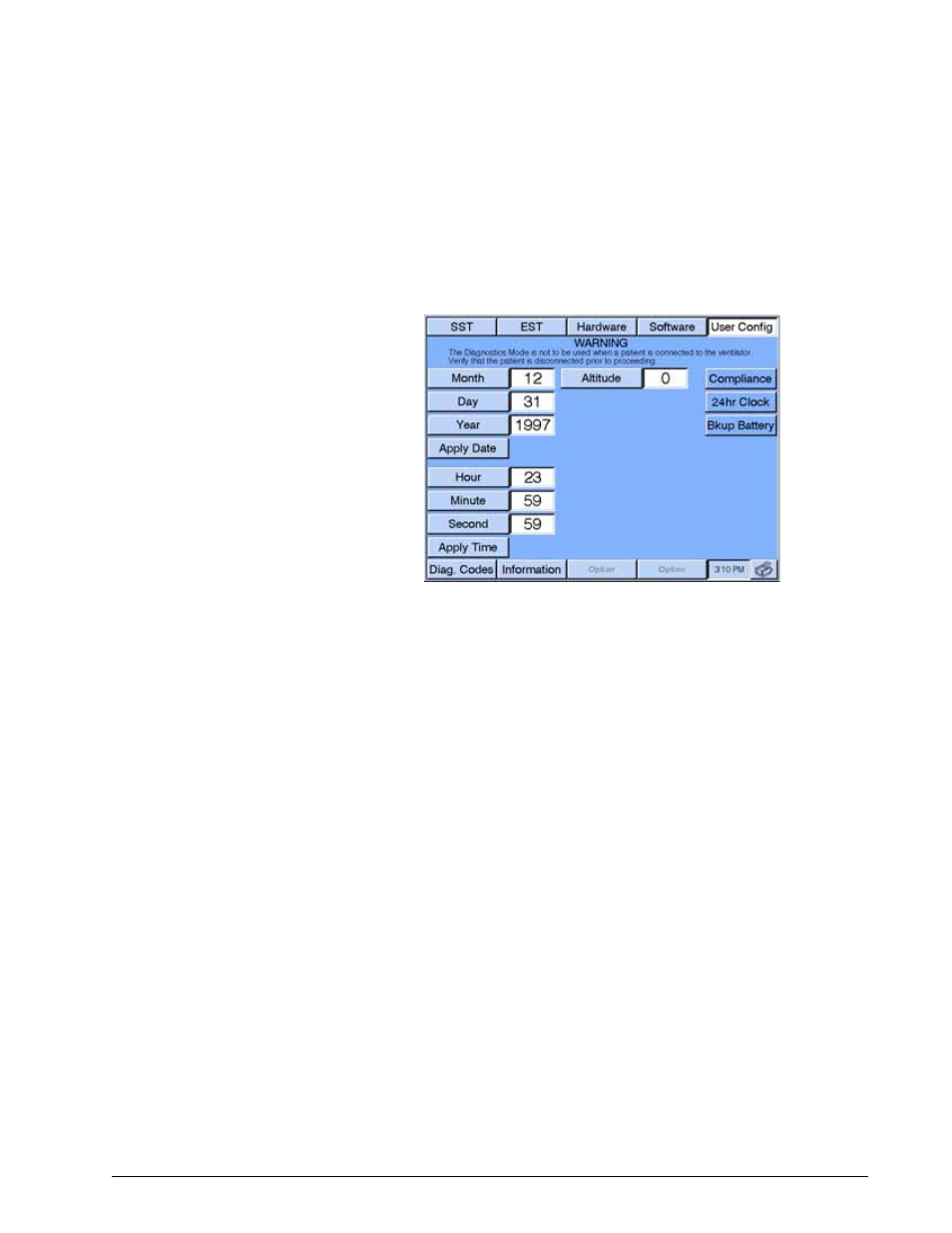 User configuration screen, Date and time, Setting date and time format | User configuration screen -7 | Philips V200 User Manual | Page 57 / 328