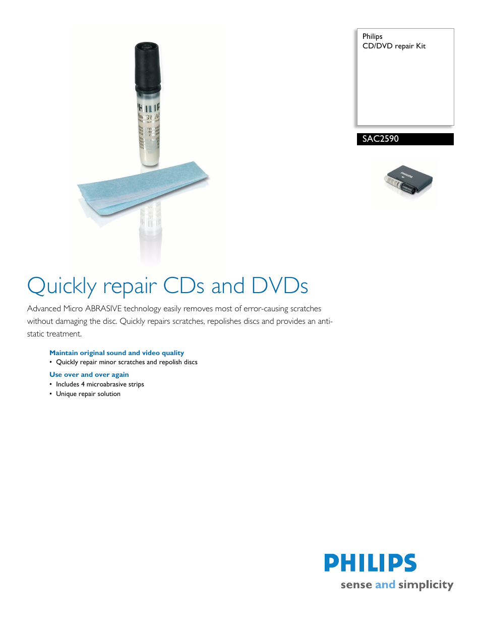 Philips SAC2590 User Manual | 2 pages