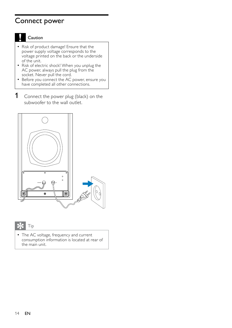 Connect power | Philips DCM263/55 User Manual | Page 13 / 36