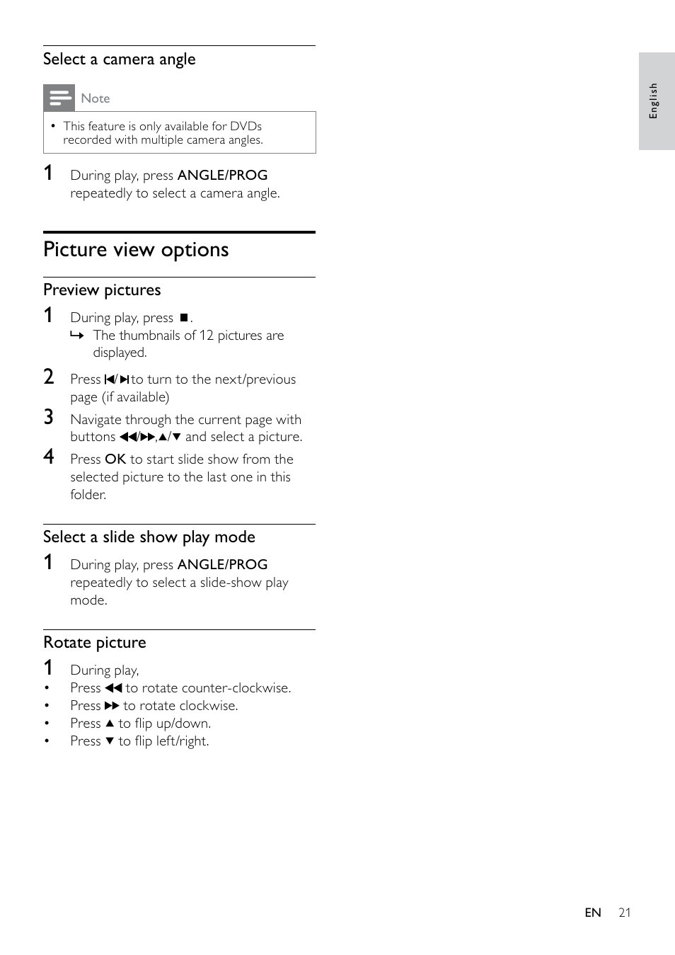 Picture view options | Philips DCM263/55 User Manual | Page 20 / 36