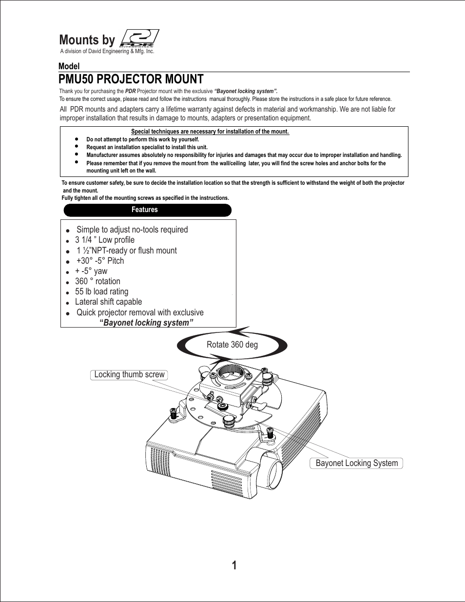 Philips PMU50 User Manual | 6 pages