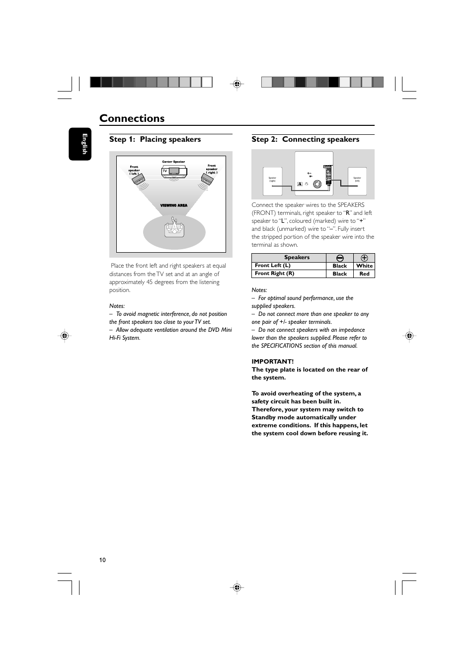 Connections | Philips FWD570 User Manual | Page 10 / 49