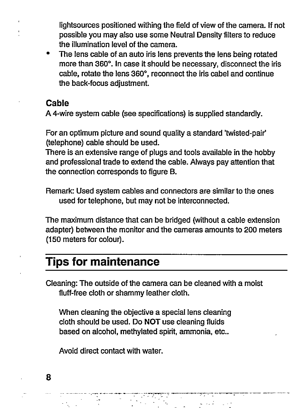 Cable, Tips for maintenance | Philips VCM8175/00T User Manual | Page 12 / 19
