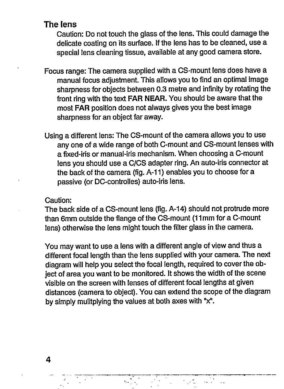 The lens | Philips VCM8175/00T User Manual | Page 8 / 19