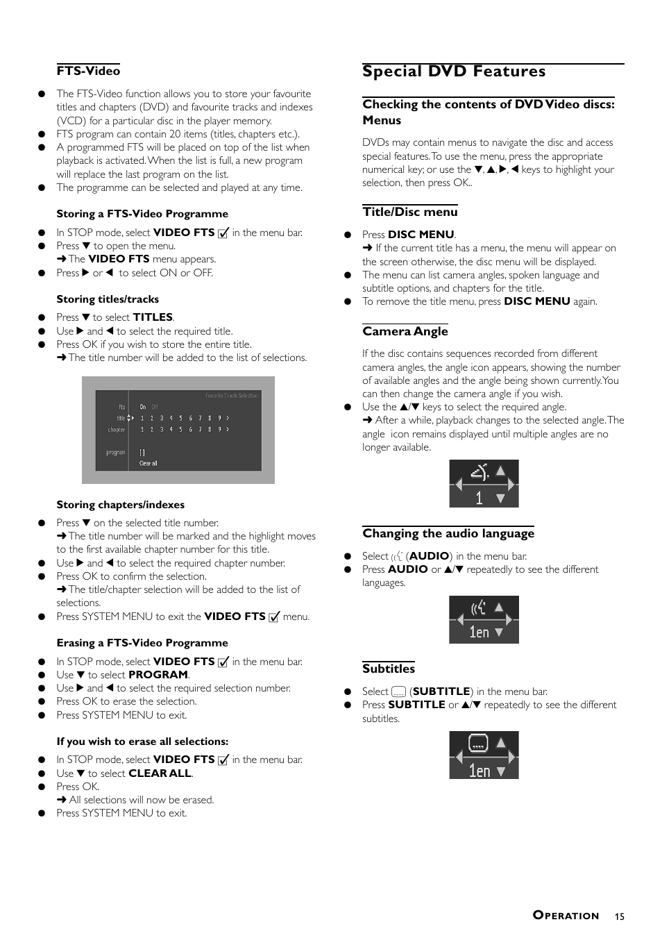 Special dvd features | Philips DVD870P/051 User Manual | Page 15 / 21