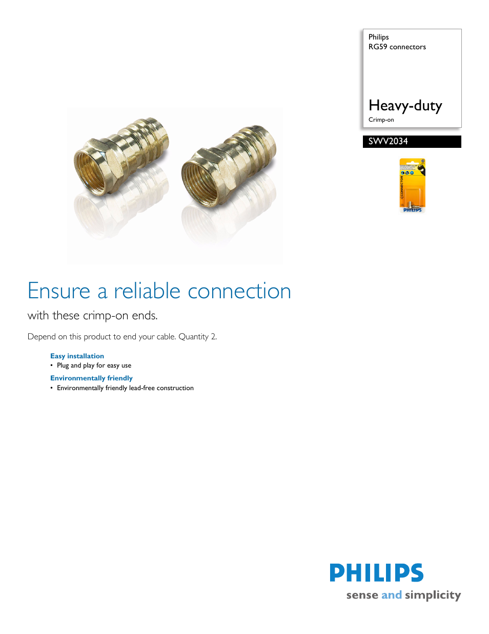 Philips RG59 User Manual | 2 pages