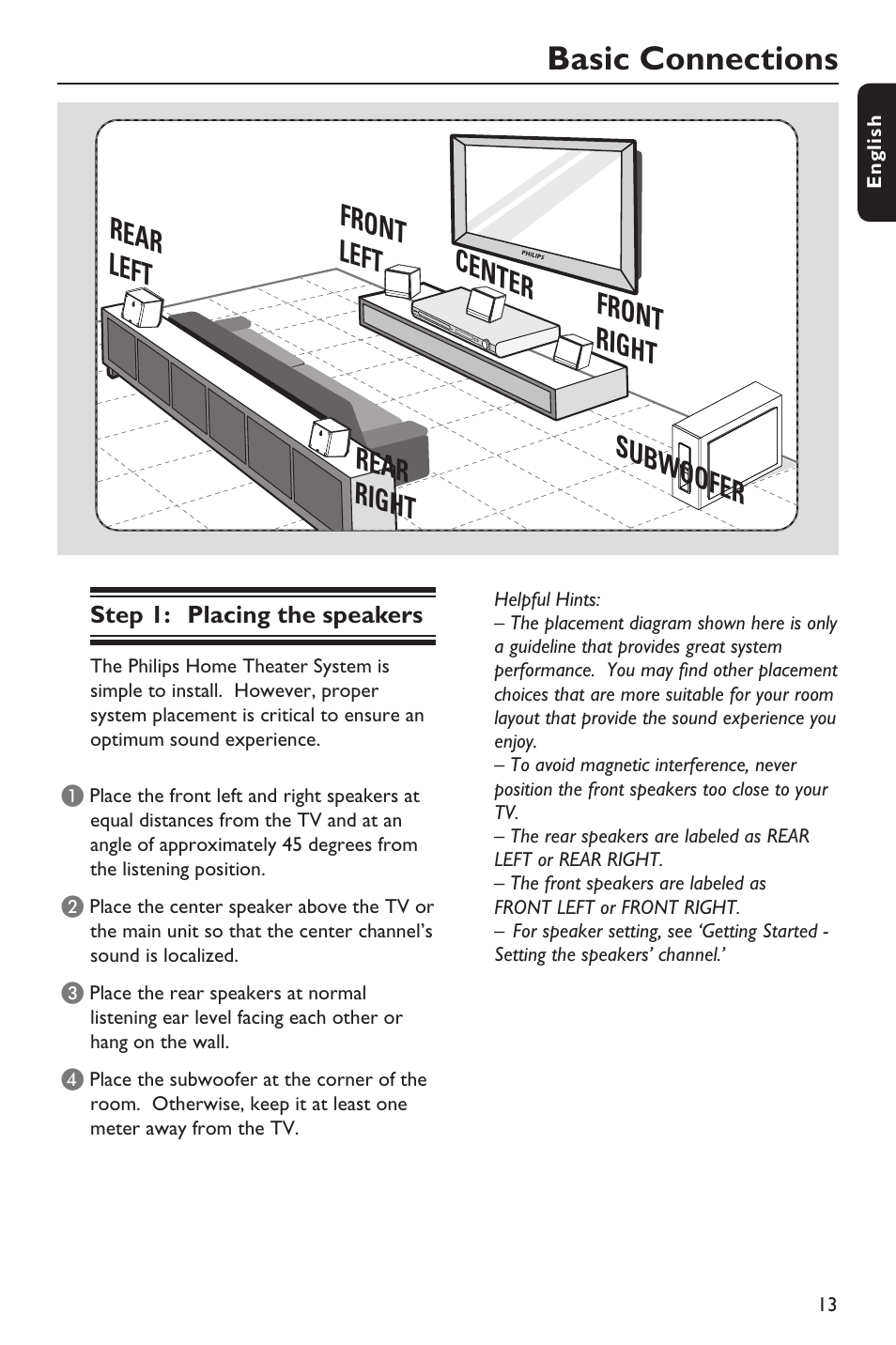 Basic connections | Philips HTS3151D User Manual | Page 13 / 55