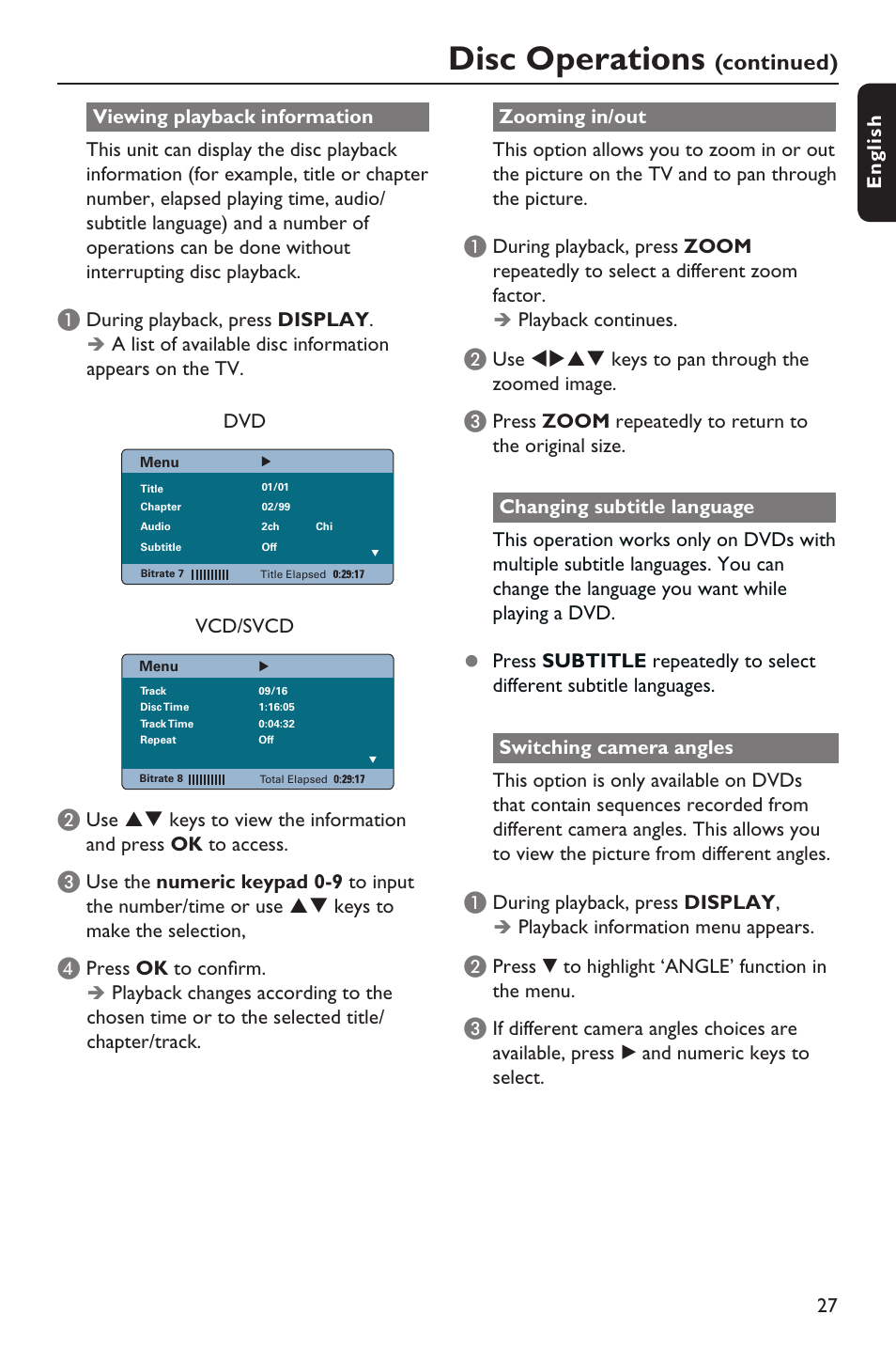 Disc operations, Continued) | Philips HTS3151D User Manual | Page 27 / 55