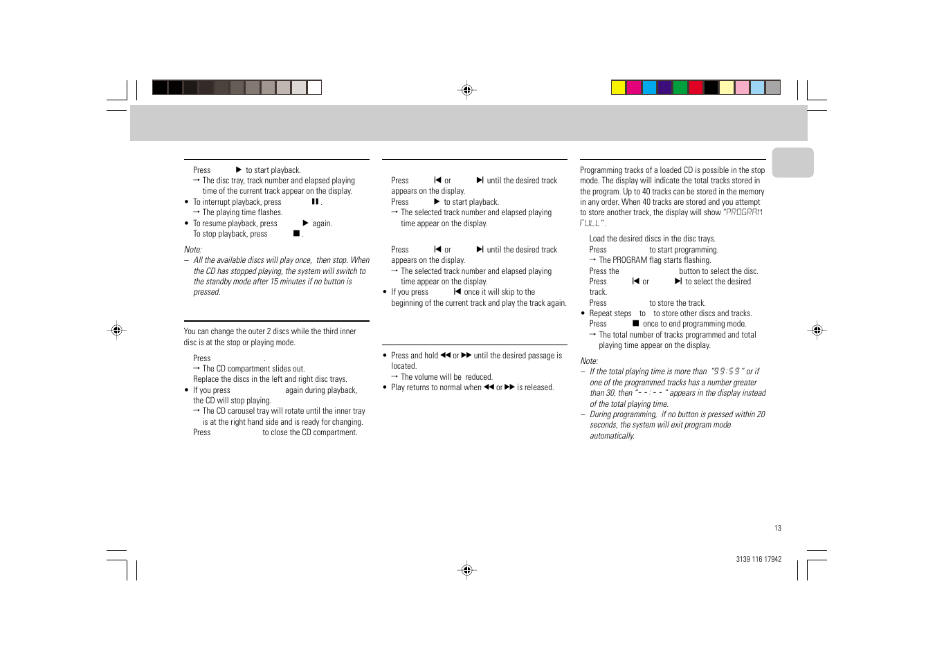 Philips FW 358C User Manual | Page 13 / 24
