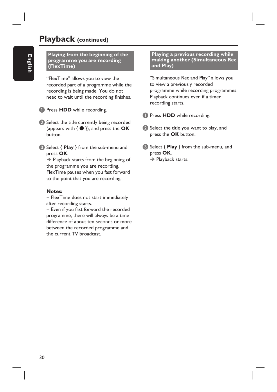 Playback | Philips DVR5100 User Manual | Page 30 / 43