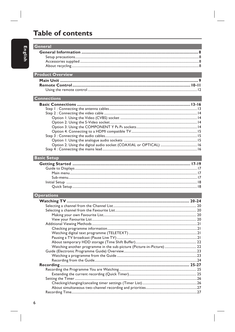 Philips DVR5100 User Manual | Page 6 / 43