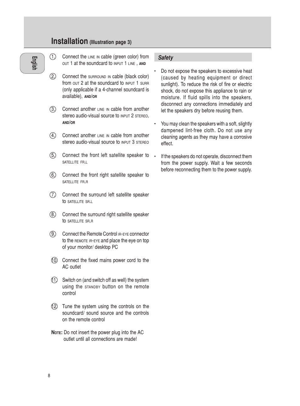 Installation | Philips MMS 305/A 3.500 User Manual | Page 8 / 10