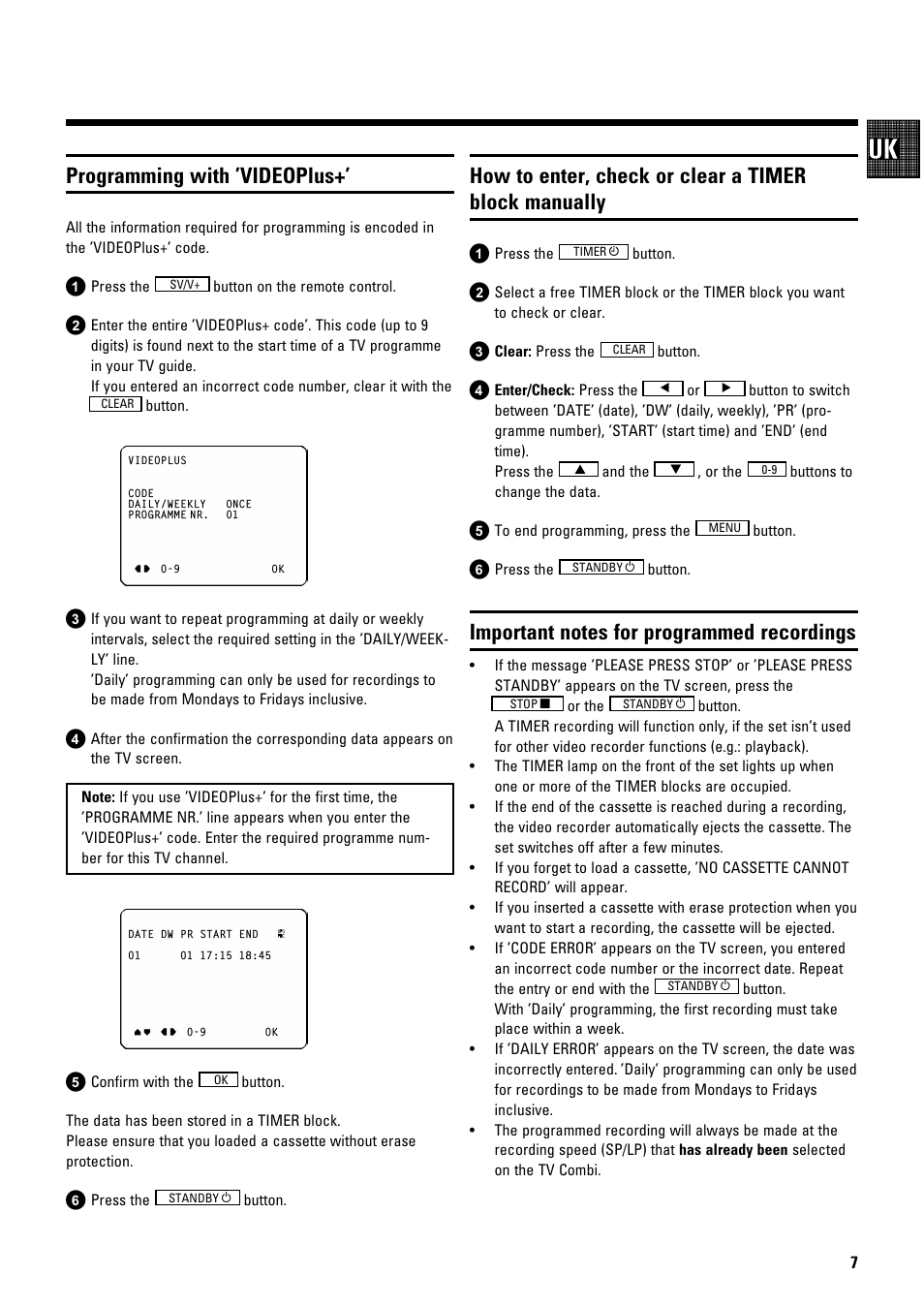 Programming with ’videoplus | Philips 14PV184/05 User Manual | Page 9 / 12