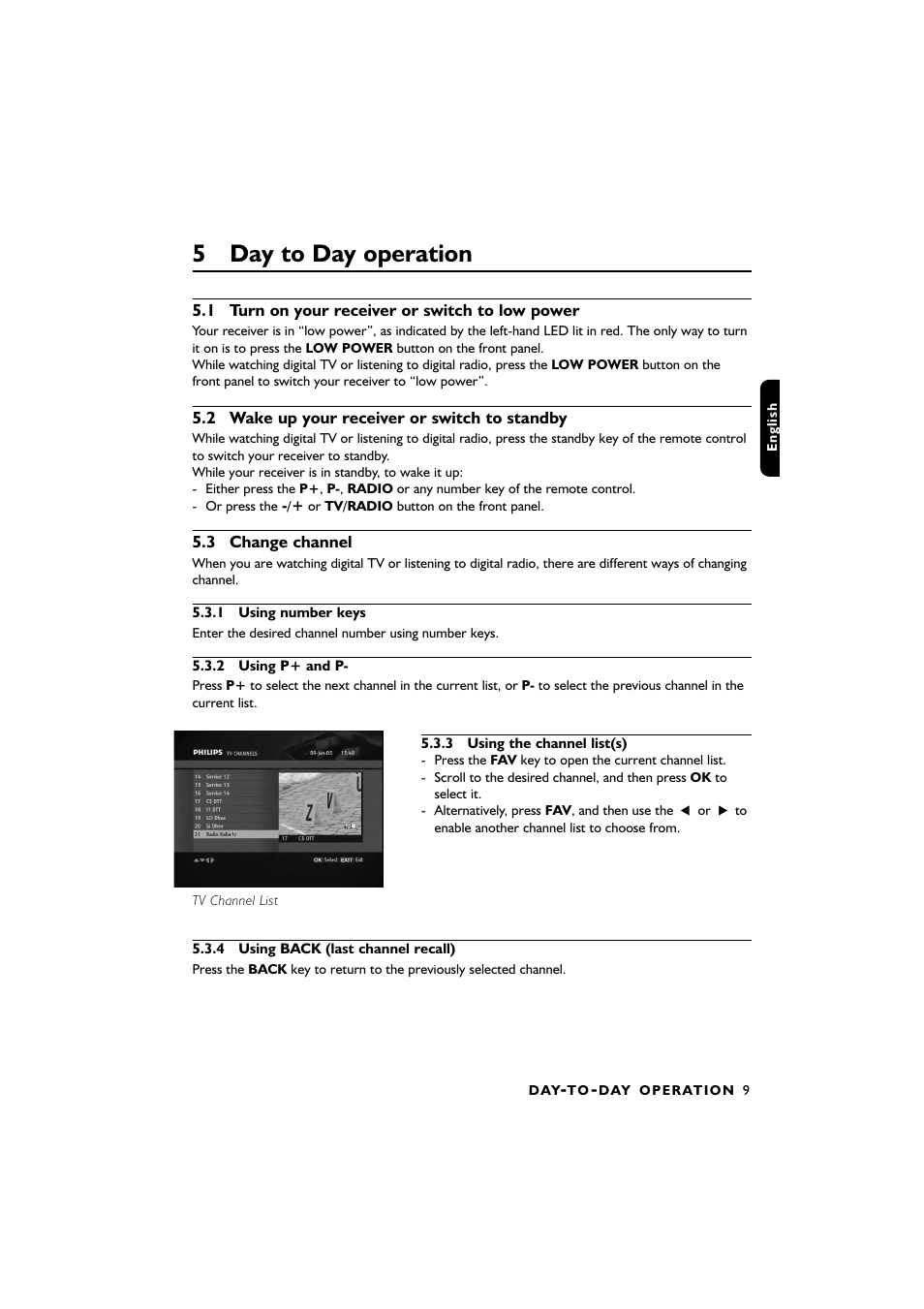 5 day to day operation | Philips DTR2610/28 User Manual | Page 10 / 23