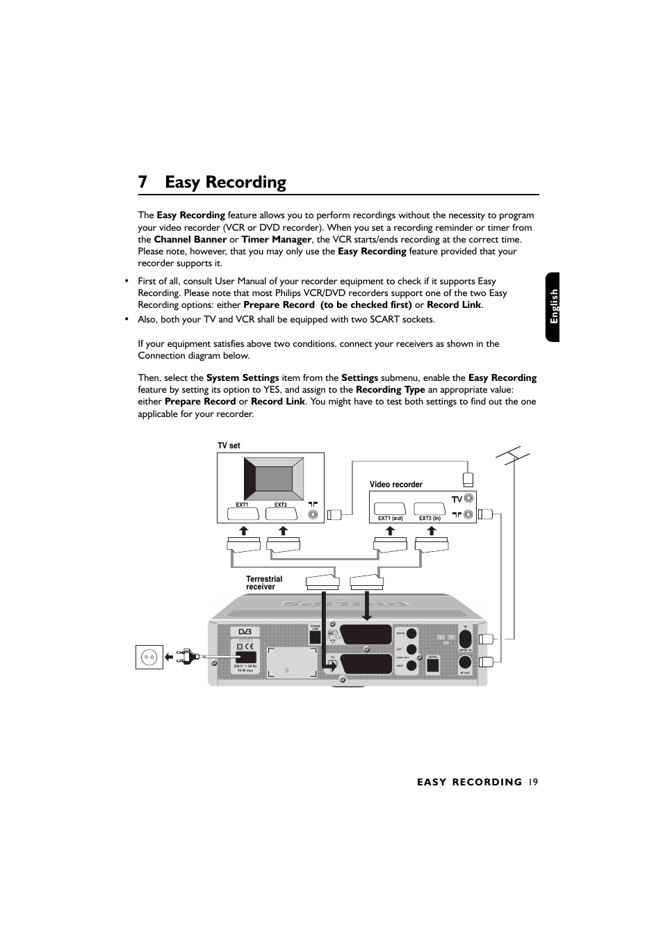 7 easy recording | Philips DTR2610/28 User Manual | Page 20 / 23