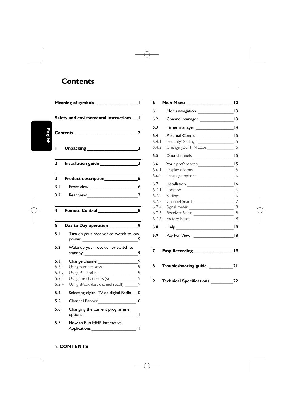 Philips DTR2610/28 User Manual | Page 3 / 23