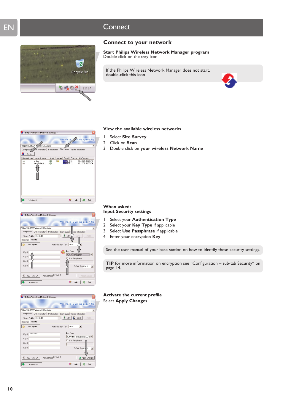 Connect | Philips SNU6500 User Manual | Page 10 / 25