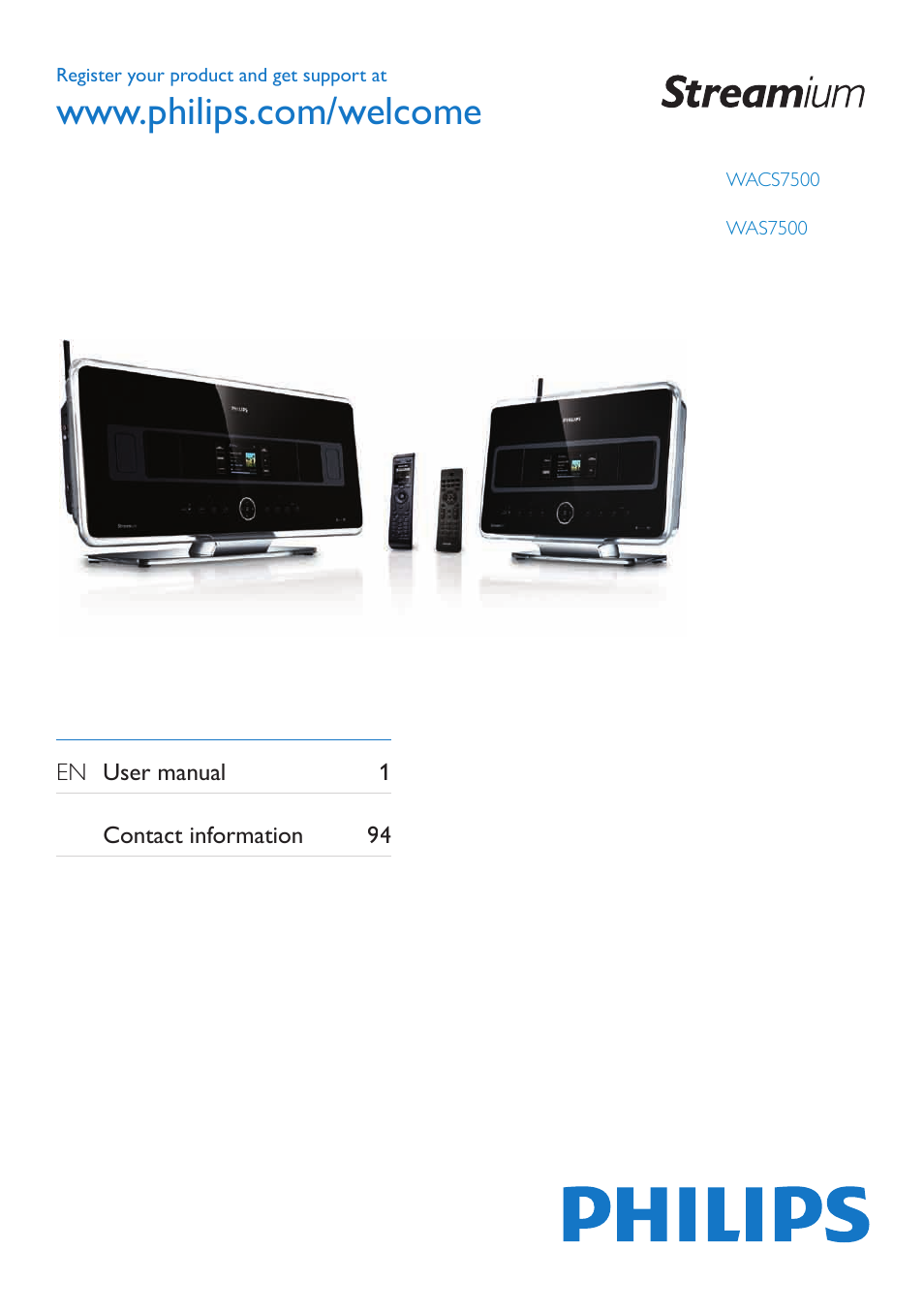 Philips WAS7500 User Manual | 121 pages