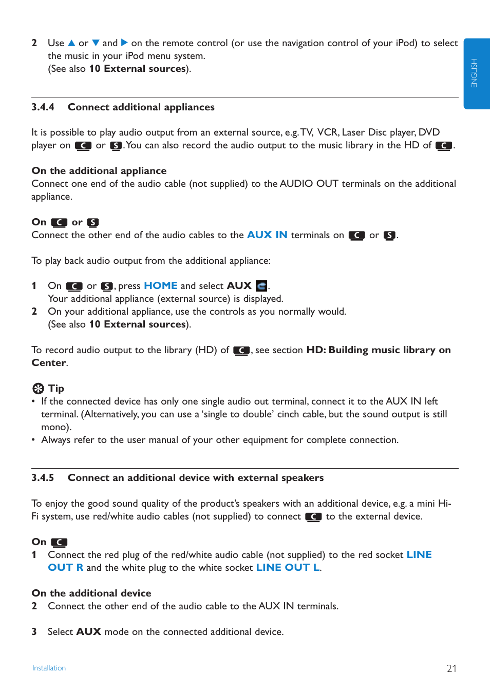 4 connect additional app, 5 connect an additional, Connect additional appliances | Philips WAS7500 User Manual | Page 25 / 121