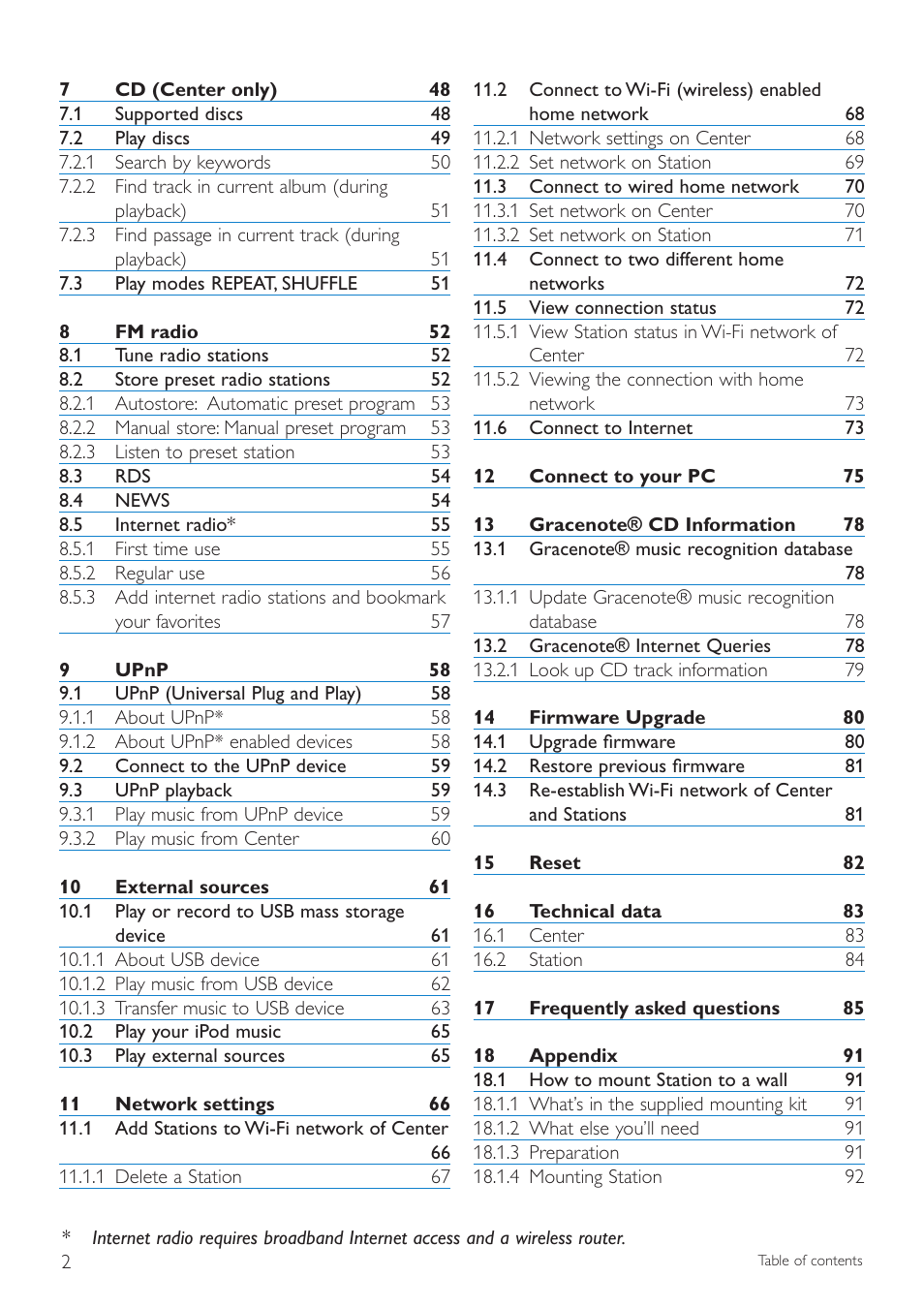Philips WAS7500 User Manual | Page 6 / 121