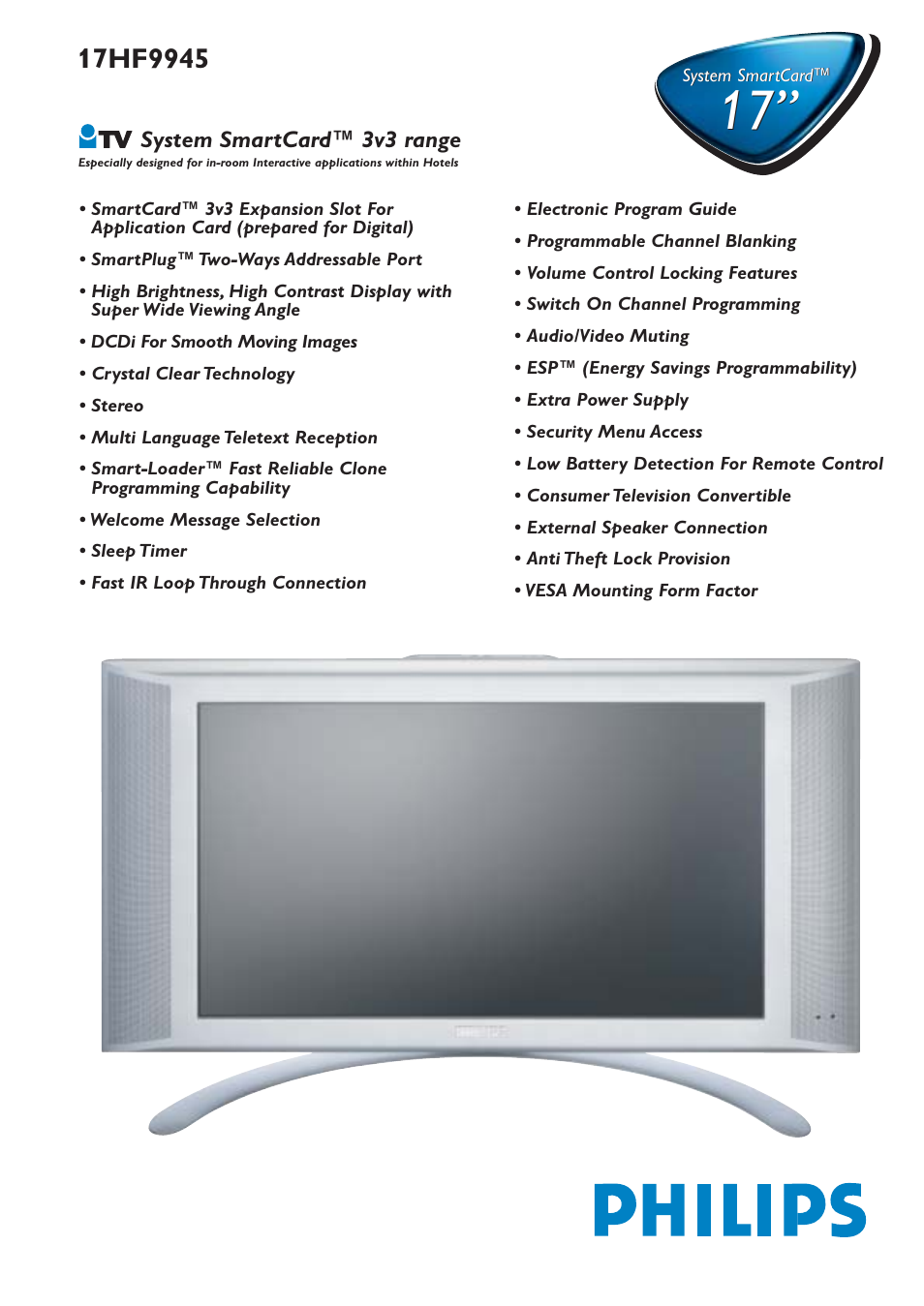 Philips 17HF9945 User Manual | 2 pages