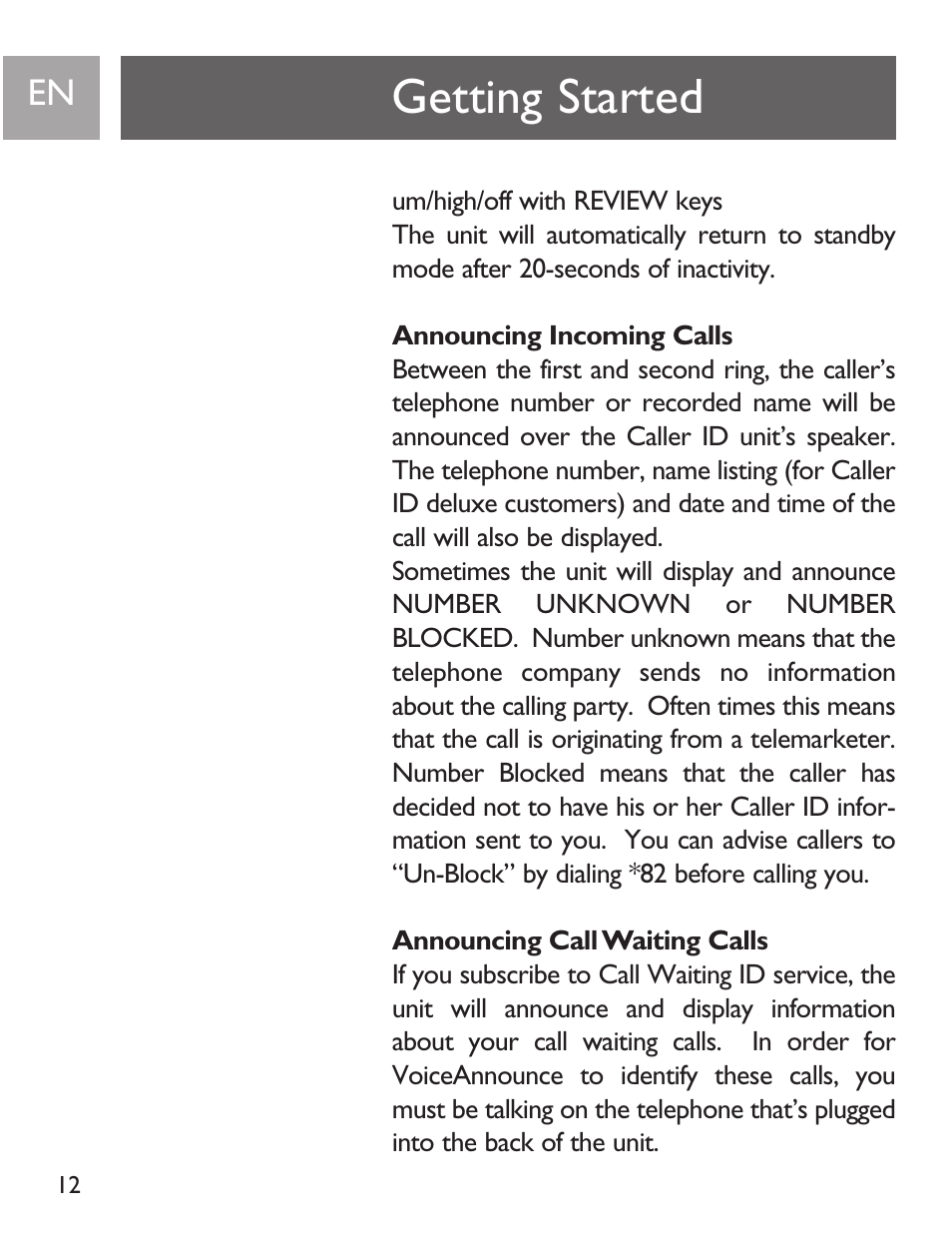 Getting started | Philips SJA9191/17 User Manual | Page 12 / 65