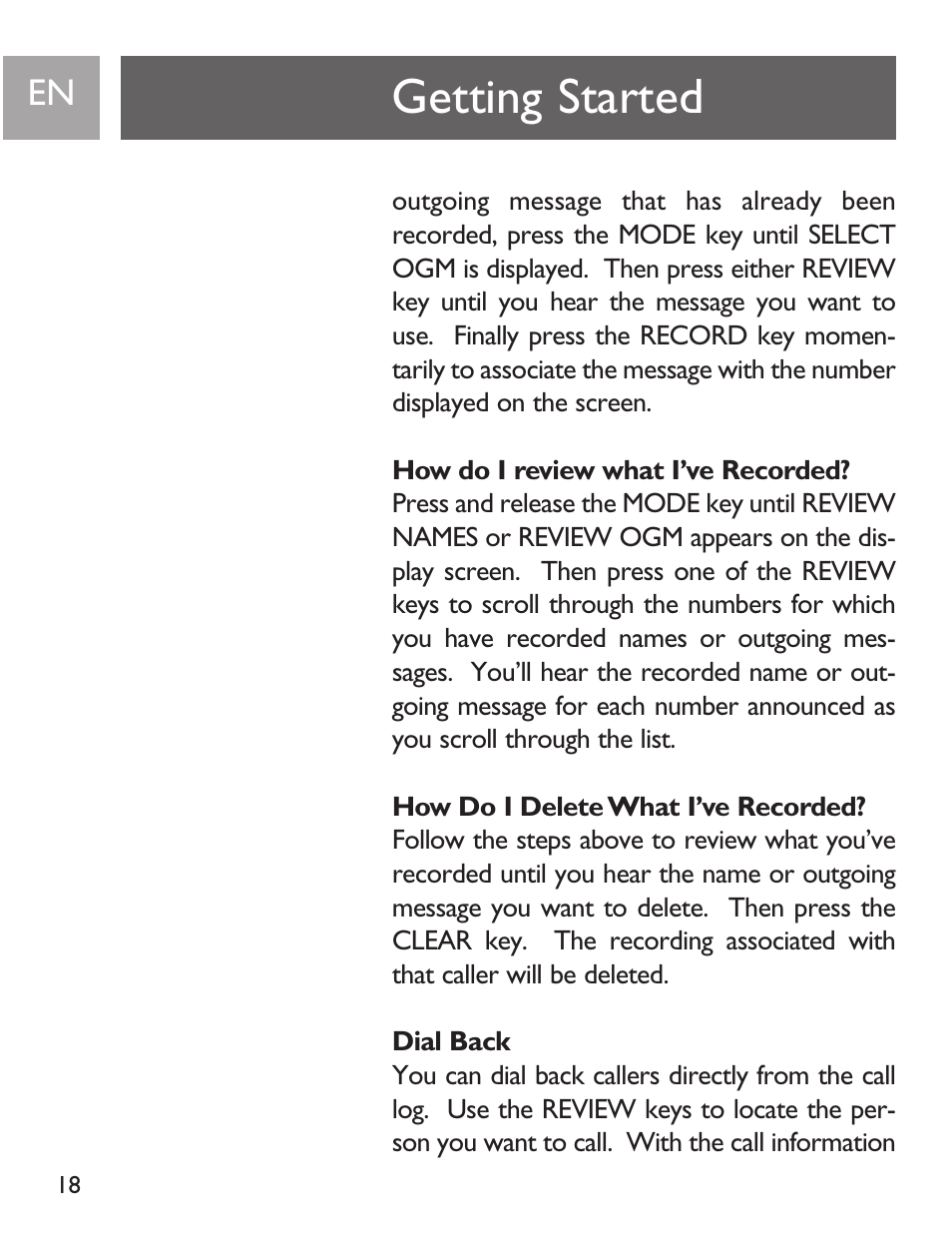 Getting started | Philips SJA9191/17 User Manual | Page 18 / 65