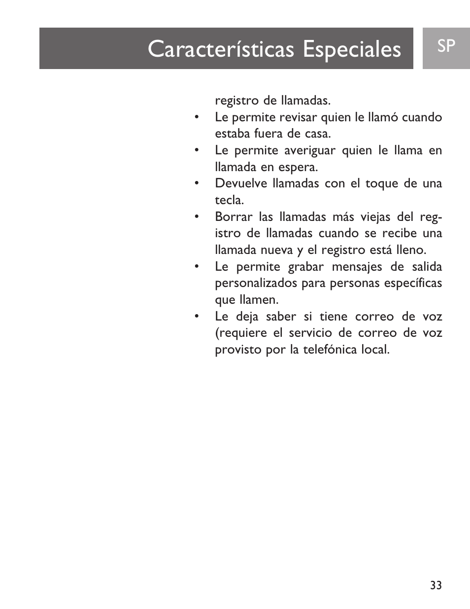 Características especiales | Philips SJA9191/17 User Manual | Page 33 / 65
