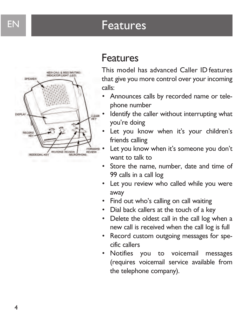 Features | Philips SJA9191/17 User Manual | Page 4 / 65
