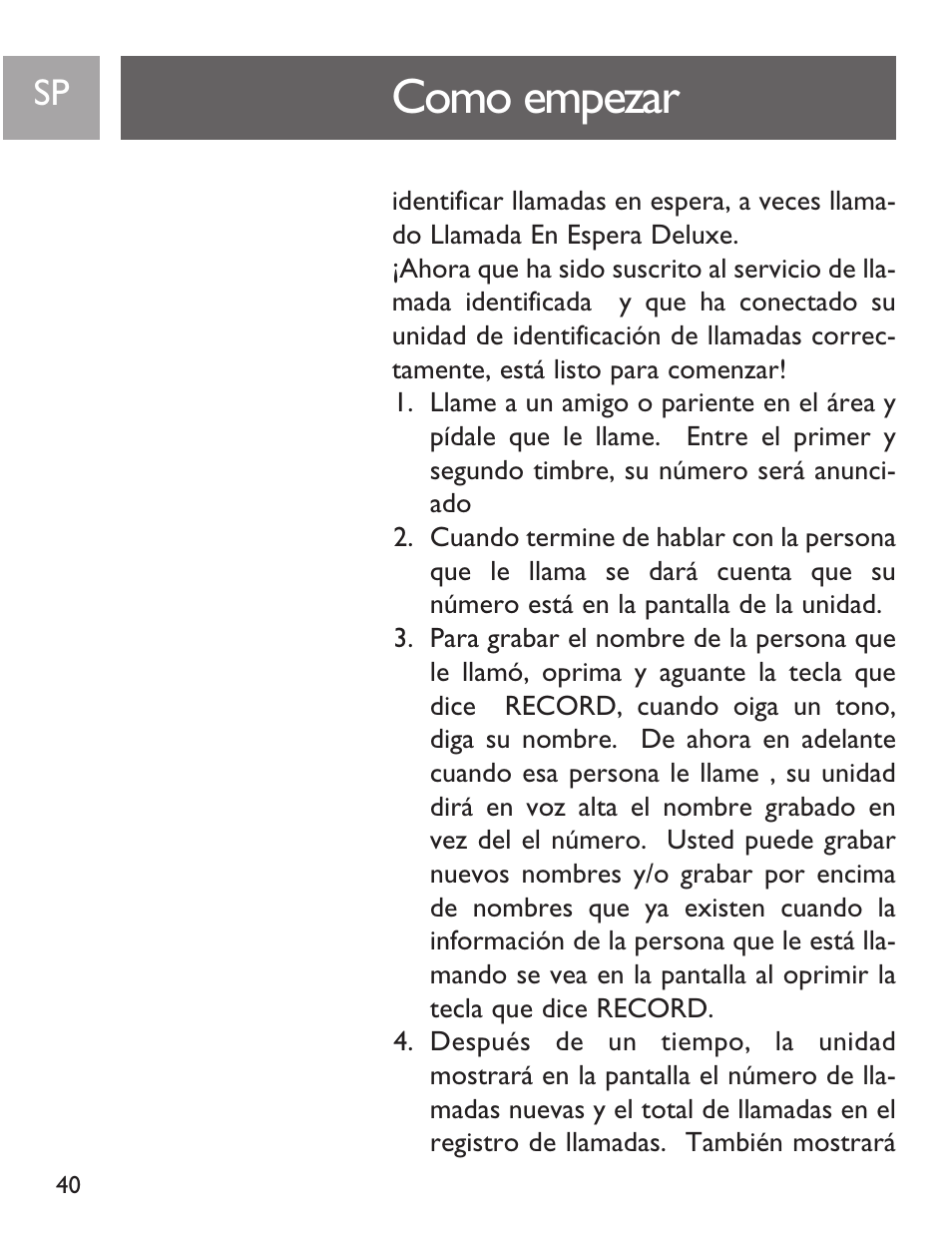 Como empezar | Philips SJA9191/17 User Manual | Page 40 / 65