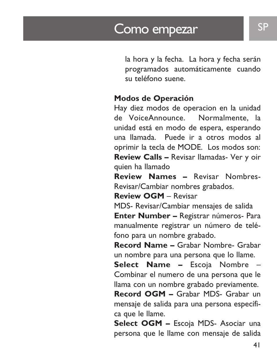 Como empezar | Philips SJA9191/17 User Manual | Page 41 / 65