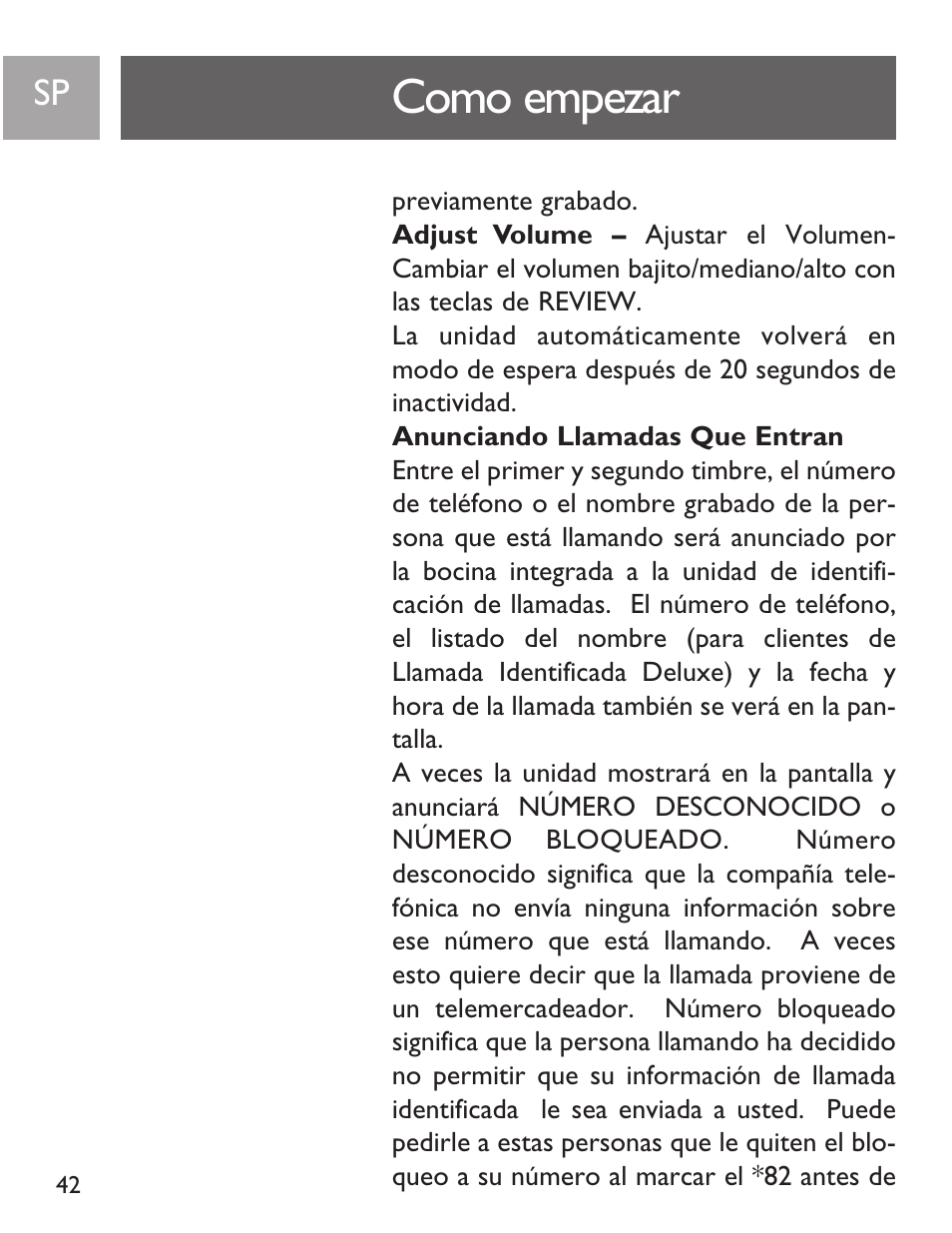Como empezar | Philips SJA9191/17 User Manual | Page 42 / 65