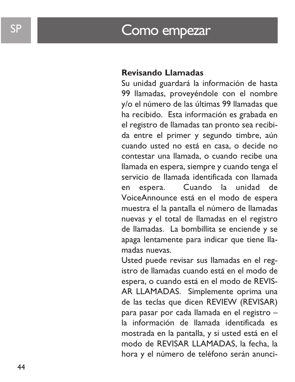 Como empezar | Philips SJA9191/17 User Manual | Page 44 / 65