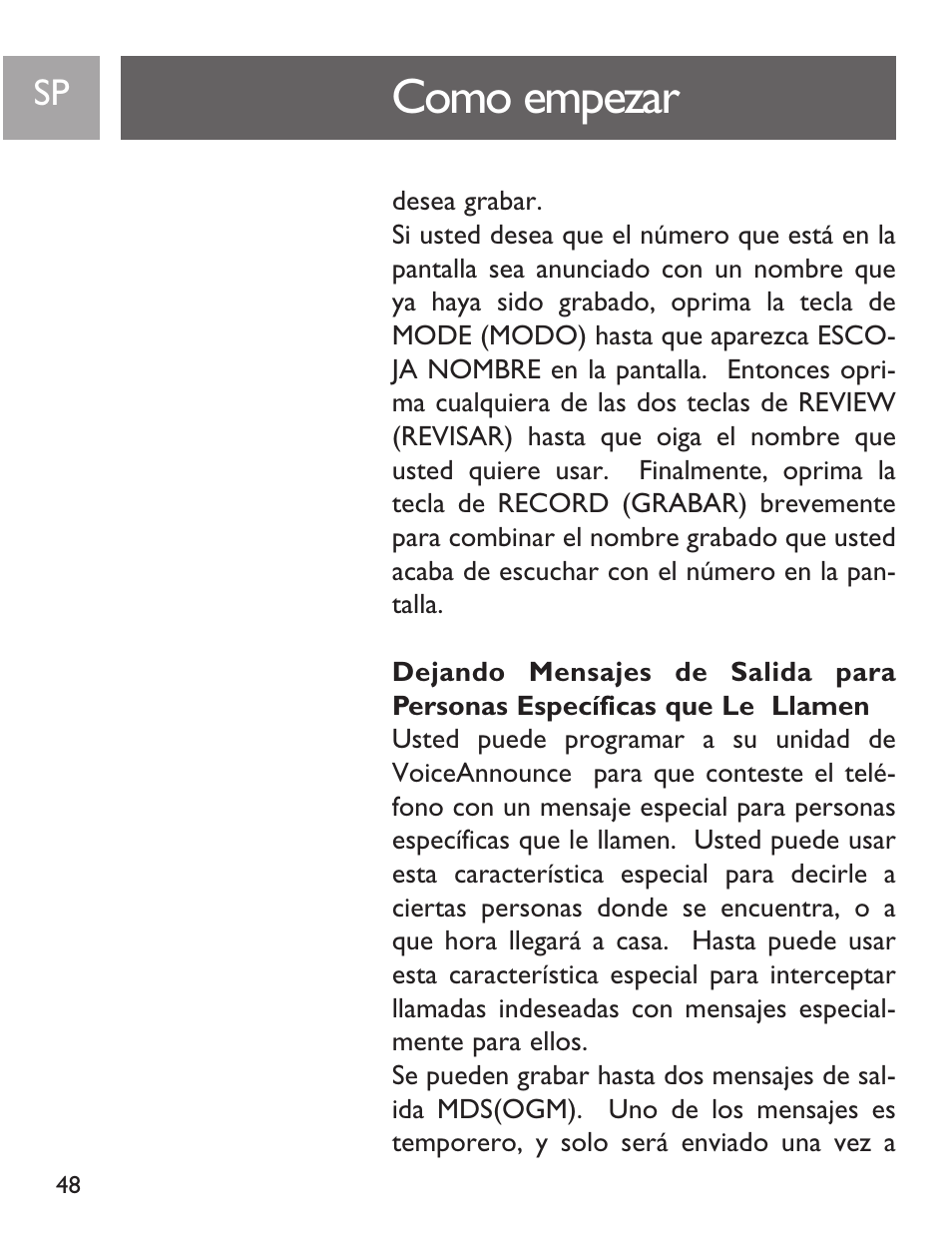Como empezar | Philips SJA9191/17 User Manual | Page 48 / 65