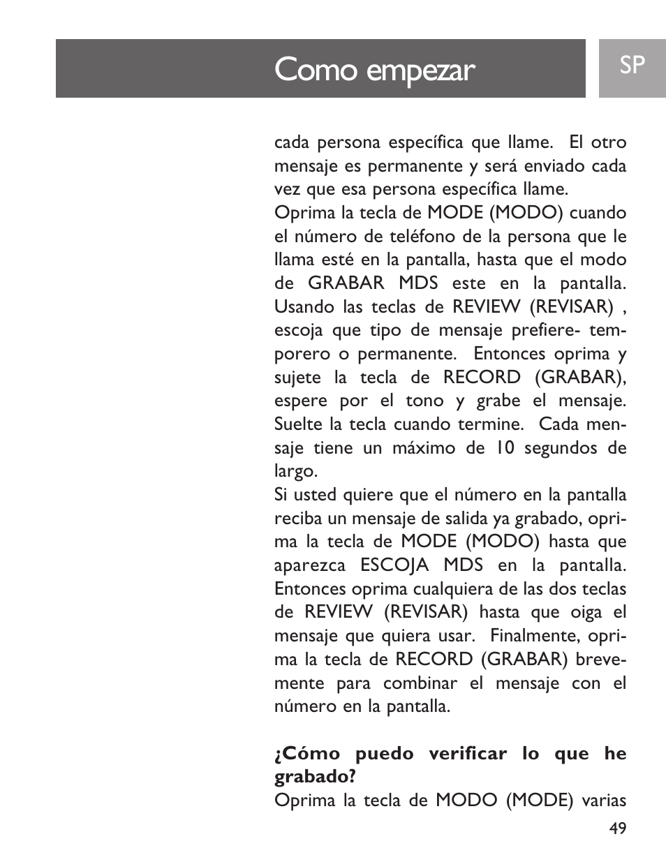 Como empezar | Philips SJA9191/17 User Manual | Page 49 / 65