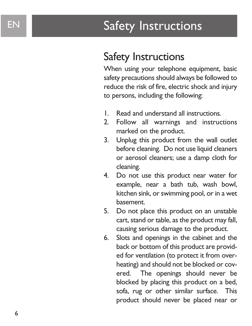Safety instructions | Philips SJA9191/17 User Manual | Page 6 / 65